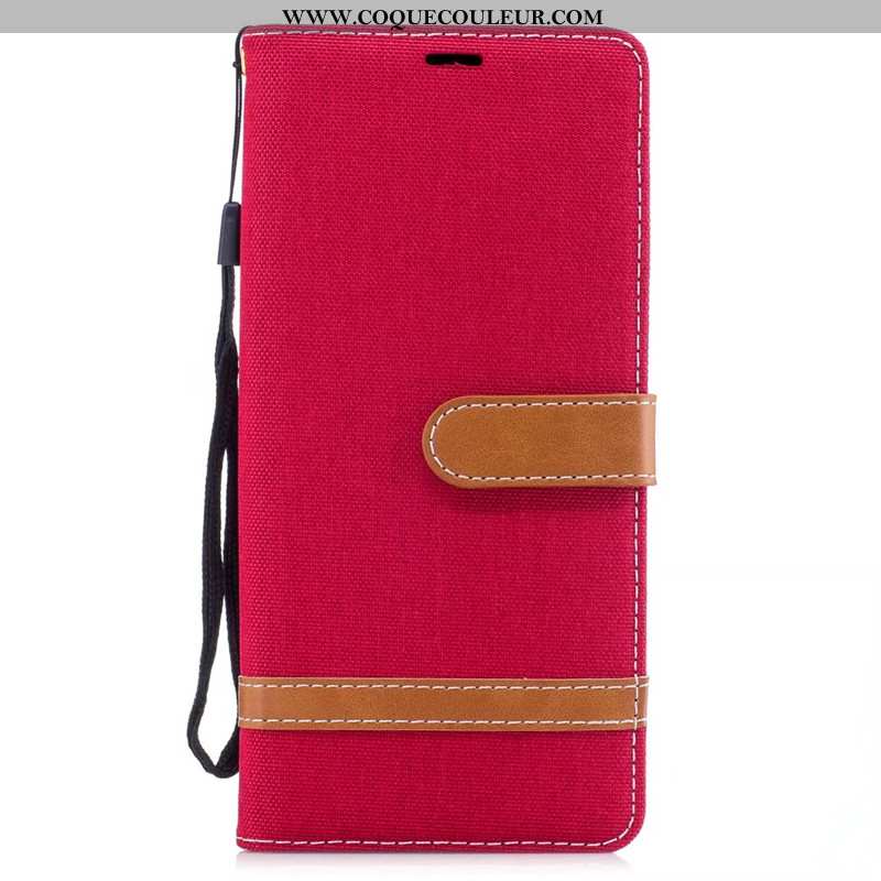 Coque Samsung Galaxy Note 8 Cuir Tendance Étoile, Housse Samsung Galaxy Note 8 Protection Rouge