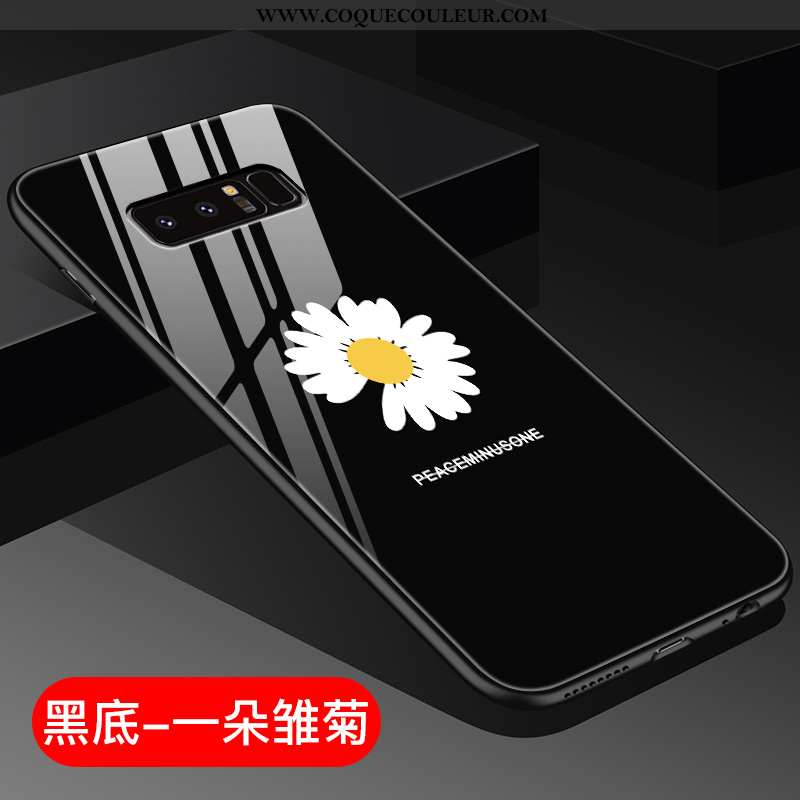 Coque Samsung Galaxy Note 8 Mode Fluide Doux, Housse Samsung Galaxy Note 8 Verre Créatif Noir