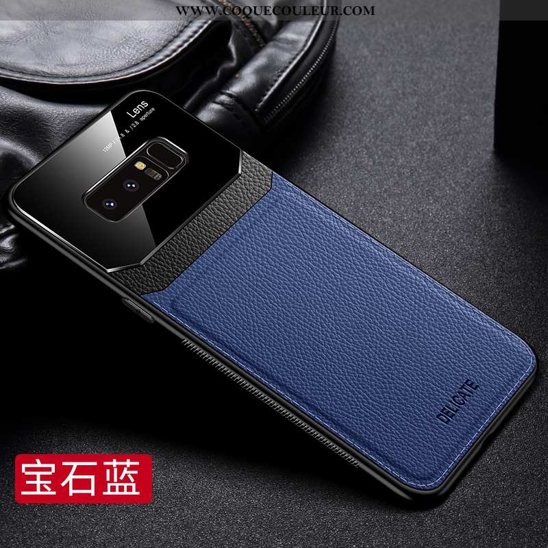 Coque Samsung Galaxy Note 8 Ultra Délavé En Daim Cuir, Housse Samsung Galaxy Note 8 Légère Luxe Roug