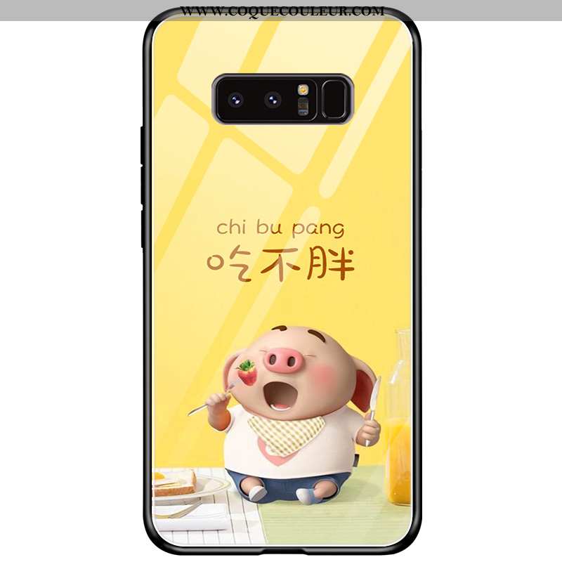 Housse Samsung Galaxy Note 8 Verre Coque Étoile, Étui Samsung Galaxy Note 8 Personnalité Simple Bleu
