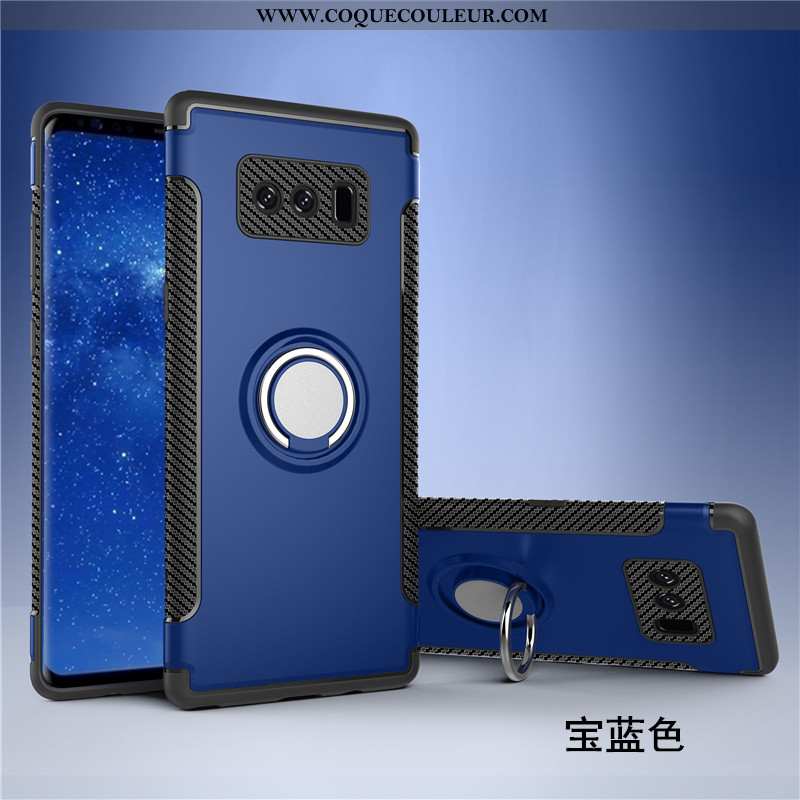Coque Samsung Galaxy Note 8 Protection Bleu Marin Anneau, Housse Samsung Galaxy Note 8 À Bord Étoile