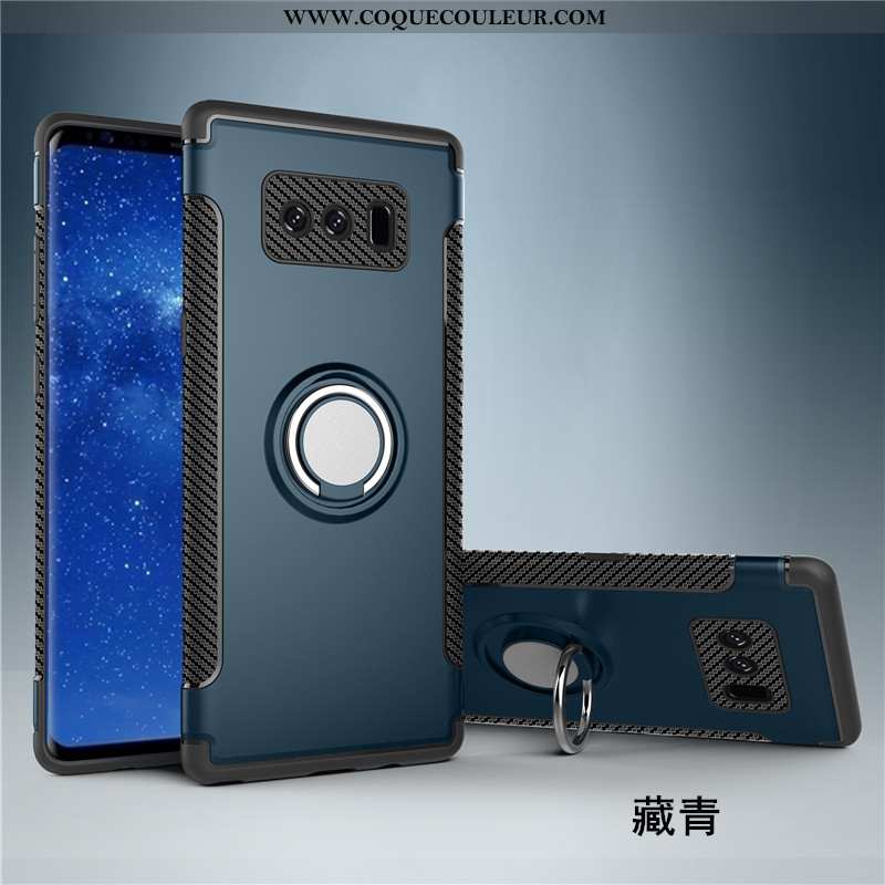 Coque Samsung Galaxy Note 8 Protection Bleu Marin Anneau, Housse Samsung Galaxy Note 8 À Bord Étoile