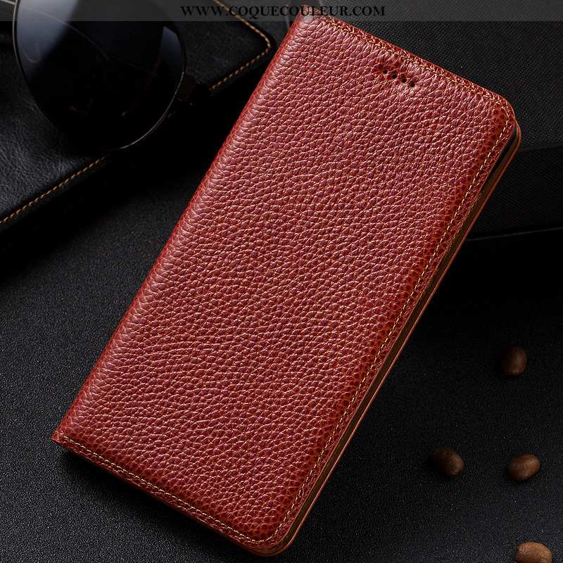 Étui Samsung Galaxy Note 8 Protection Coque Étoile, Samsung Galaxy Note 8 Cuir Véritable Litchi Marr