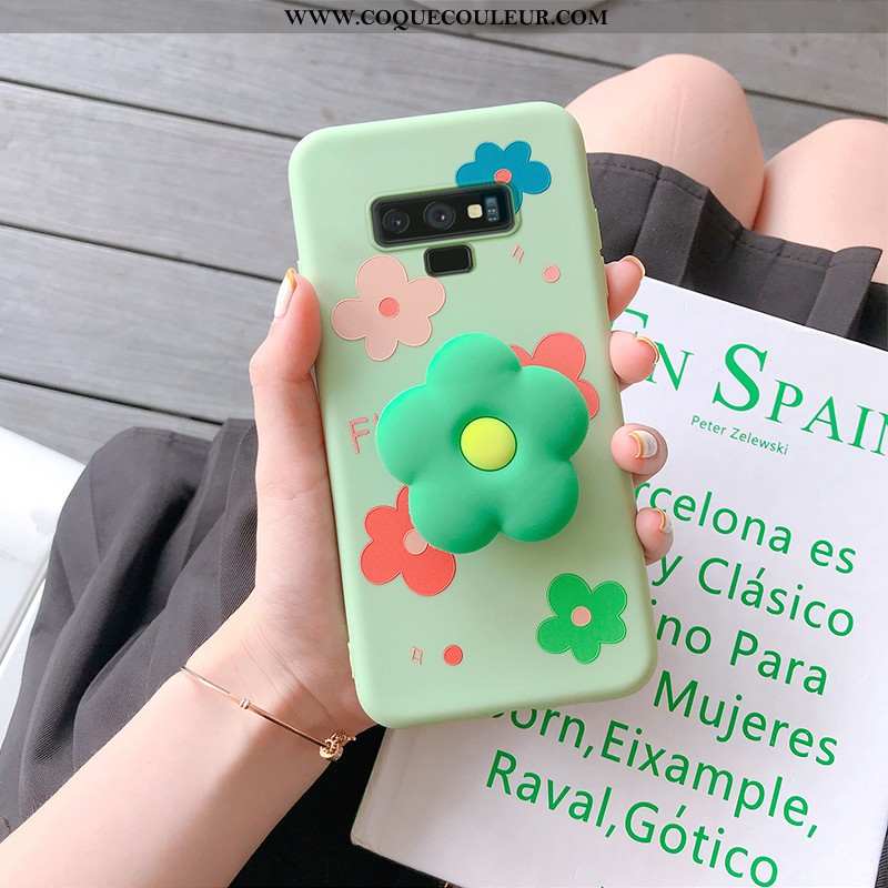 Étui Samsung Galaxy Note 9 Personnalité Protection Fleur, Coque Samsung Galaxy Note 9 Dessin Animé V