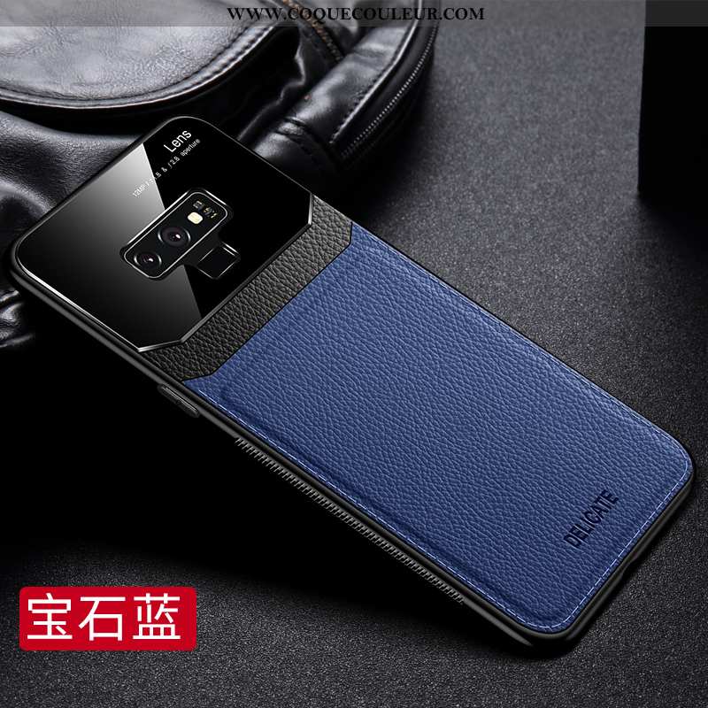 Coque Samsung Galaxy Note 9 Délavé En Daim Tout Compris Luxe, Housse Samsung Galaxy Note 9 Cuir Véri