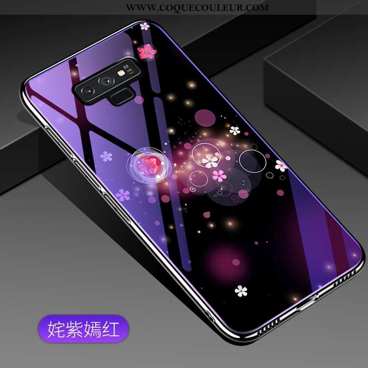 Housse Samsung Galaxy Note 9 Verre Étoile Étui, Étui Samsung Galaxy Note 9 Mode Violet