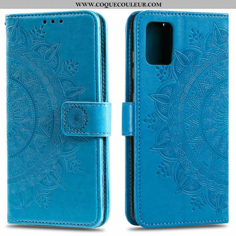 Housse Samsung Galaxy Note20 Cuir Carte Bleu, Étui Samsung Galaxy Note20 Clamshell Bleu