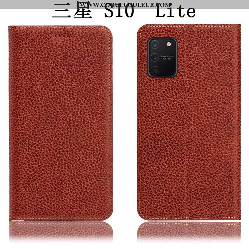 Coque Samsung Galaxy S10 Lite Protection Litchi Téléphone Portable, Housse Samsung Galaxy S10 Lite C