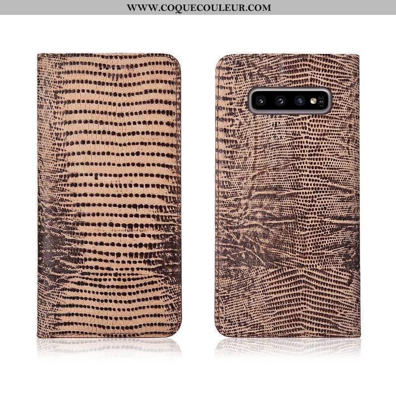 Coque Samsung Galaxy S10 Fluide Doux Cuir Coque, Housse Samsung Galaxy S10 Protection Marron