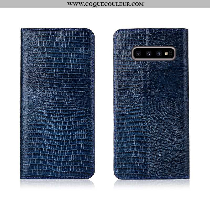 Coque Samsung Galaxy S10 Fluide Doux Cuir Coque, Housse Samsung Galaxy S10 Protection Marron