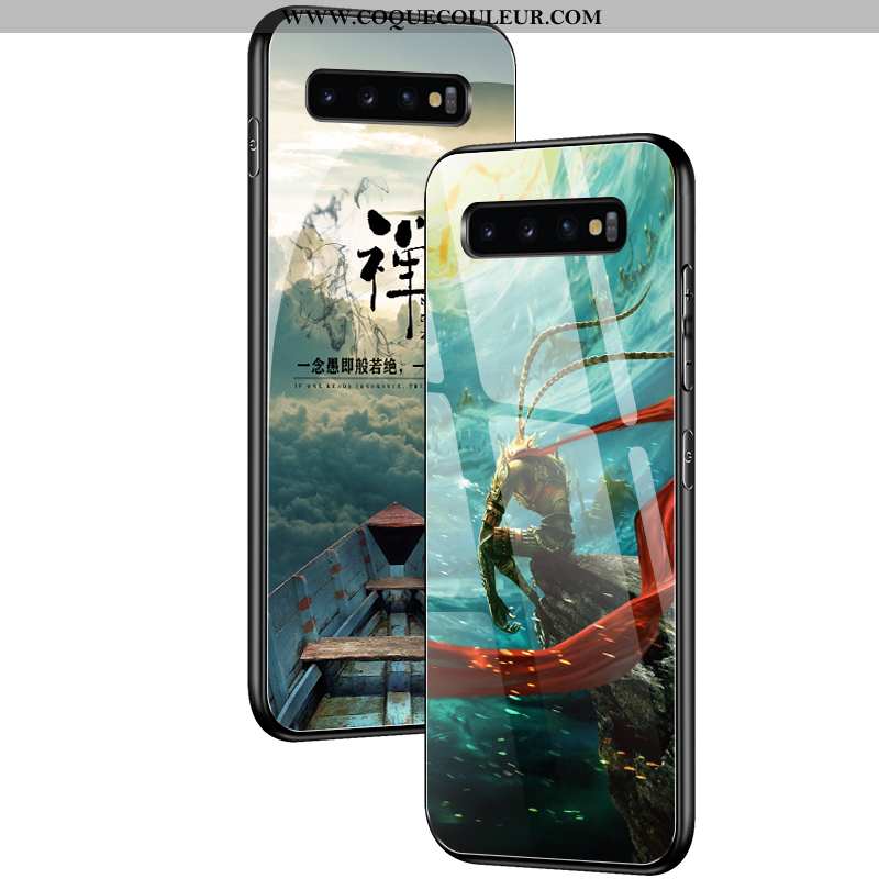 Étui Samsung Galaxy S10 Créatif Protection Net Rouge, Coque Samsung Galaxy S10 Tendance Verte