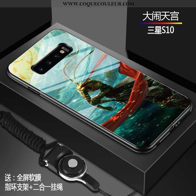 Étui Samsung Galaxy S10 Créatif Protection Net Rouge, Coque Samsung Galaxy S10 Tendance Verte