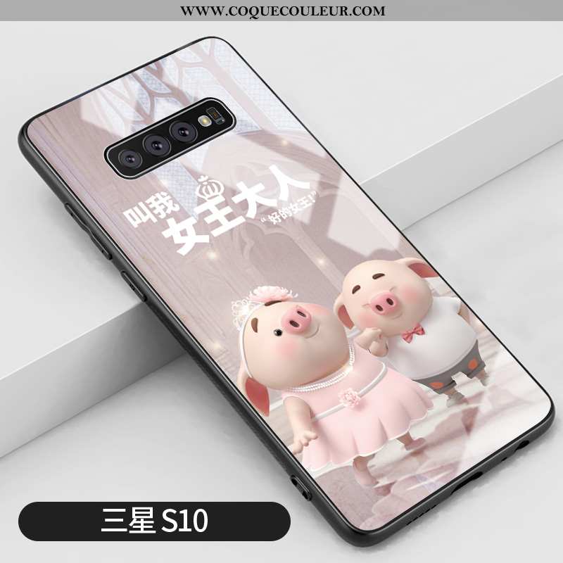 Coque Samsung Galaxy S10 Dessin Animé Rose Tout Compris, Housse Samsung Galaxy S10 Charmant Mignonne