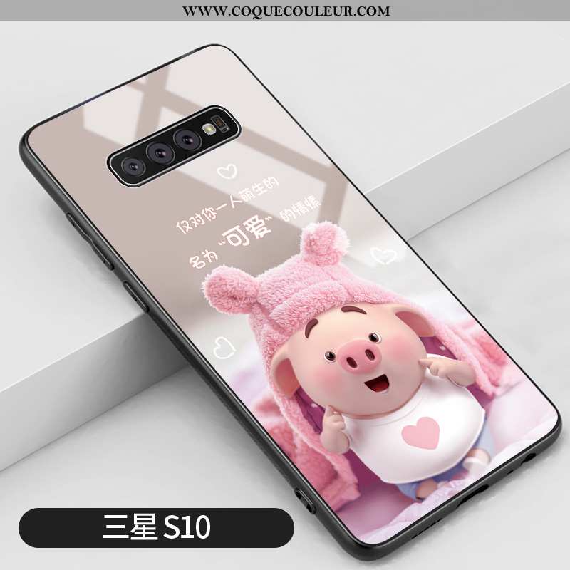 Coque Samsung Galaxy S10 Dessin Animé Rose Tout Compris, Housse Samsung Galaxy S10 Charmant Mignonne