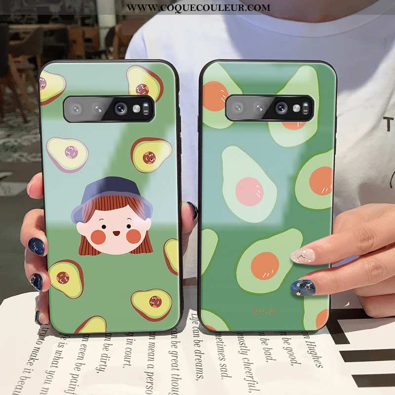 Étui Samsung Galaxy S10 Protection Amoureux Silicone, Coque Samsung Galaxy S10 Verre Personnalité Ve