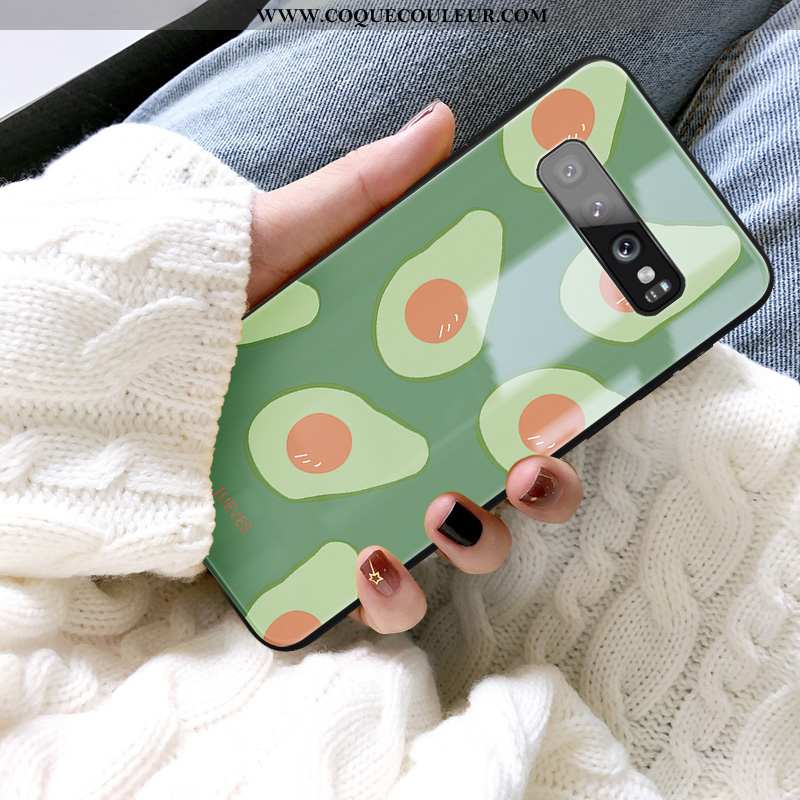 Étui Samsung Galaxy S10 Protection Amoureux Silicone, Coque Samsung Galaxy S10 Verre Personnalité Ve