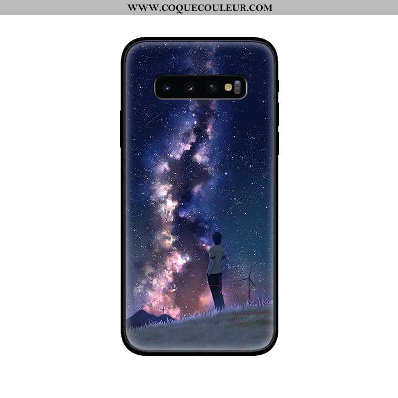 Étui Samsung Galaxy S10 Fluide Doux Incassable Coque, Coque Samsung Galaxy S10 Silicone Bleu Marin B