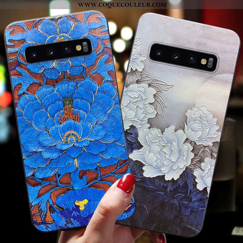 Étui Samsung Galaxy S10 Ultra Silicone Incassable, Coque Samsung Galaxy S10 Tendance Tout Compris Bl