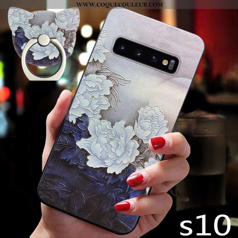 Étui Samsung Galaxy S10 Ultra Silicone Incassable, Coque Samsung Galaxy S10 Tendance Tout Compris Bl