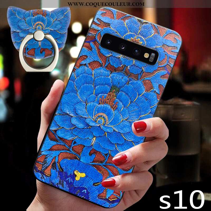 Étui Samsung Galaxy S10 Ultra Silicone Incassable, Coque Samsung Galaxy S10 Tendance Tout Compris Bl