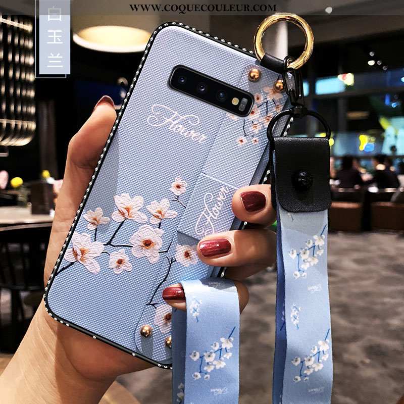 Housse Samsung Galaxy S10 Silicone Étui Étoile, Samsung Galaxy S10 Protection Fleur Blanche