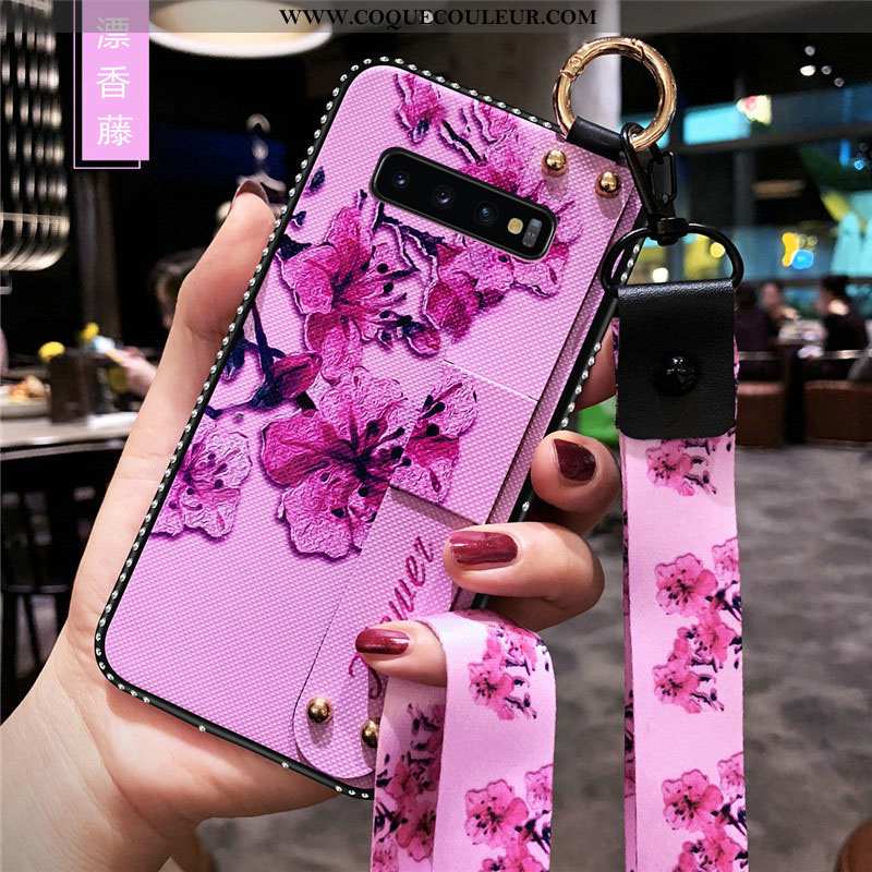 Housse Samsung Galaxy S10 Silicone Étui Étoile, Samsung Galaxy S10 Protection Fleur Blanche