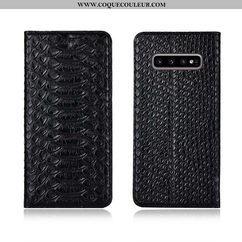 Housse Samsung Galaxy S10 Fluide Doux Modèle Fleurie Cuir Véritable, Étui Samsung Galaxy S10 Protect