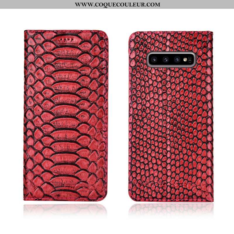 Housse Samsung Galaxy S10 Fluide Doux Modèle Fleurie Cuir Véritable, Étui Samsung Galaxy S10 Protect