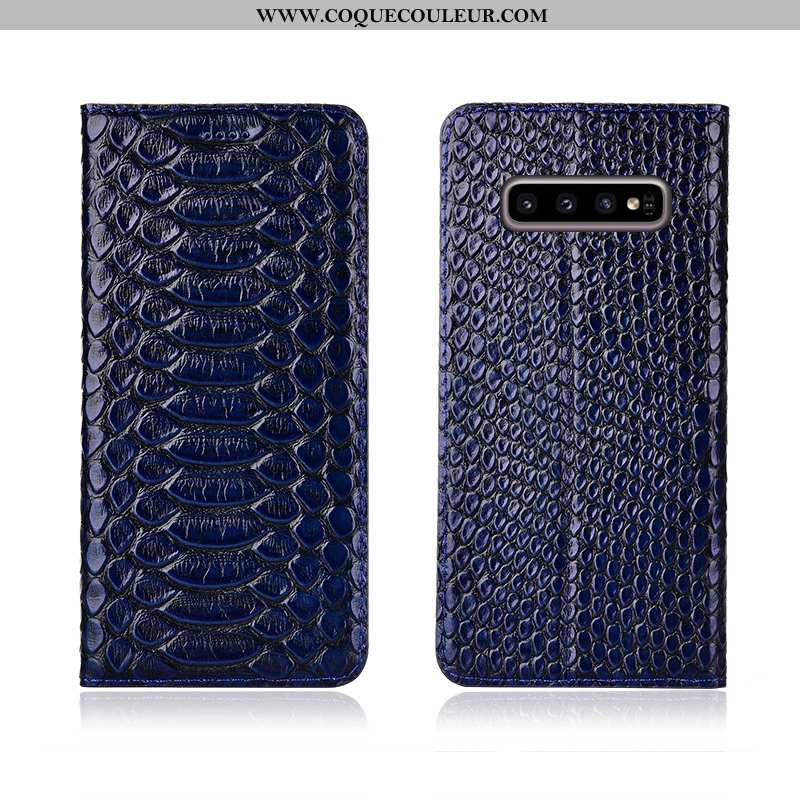 Housse Samsung Galaxy S10 Fluide Doux Modèle Fleurie Cuir Véritable, Étui Samsung Galaxy S10 Protect