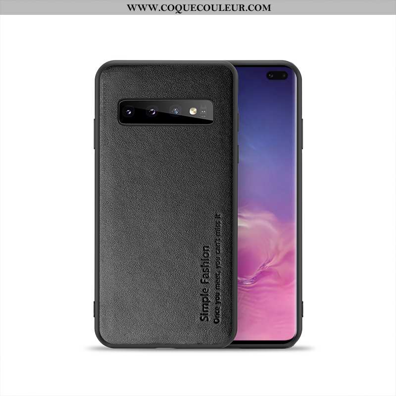 Coque Samsung Galaxy S10 Cuir Véritable Téléphone Portable Incassable, Housse Samsung Galaxy S10 Mem