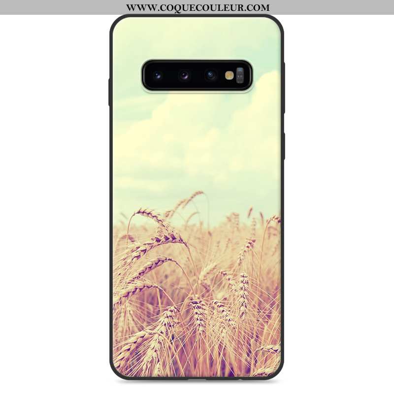 Coque Samsung Galaxy S10 Dessin Animé Fluide Doux Petit, Housse Samsung Galaxy S10 Charmant Blanc Bl