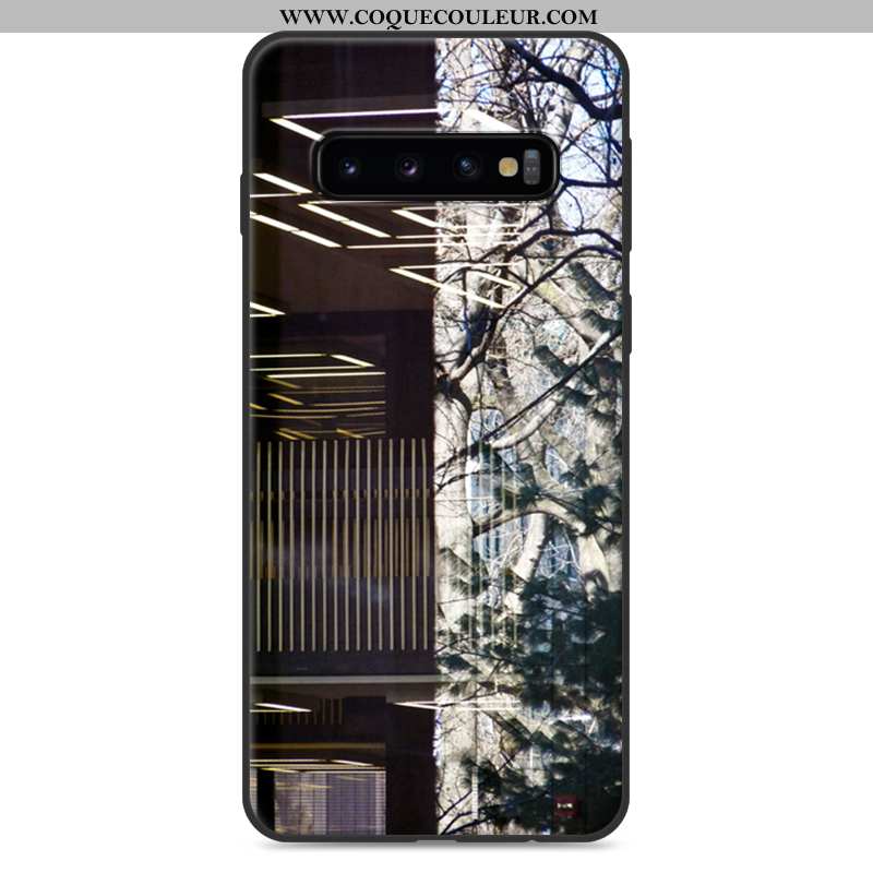 Coque Samsung Galaxy S10 Dessin Animé Fluide Doux Petit, Housse Samsung Galaxy S10 Charmant Blanc Bl