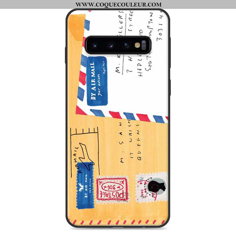 Coque Samsung Galaxy S10 Dessin Animé Fluide Doux Petit, Housse Samsung Galaxy S10 Charmant Blanc Bl