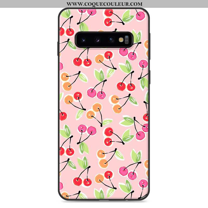 Coque Samsung Galaxy S10 Dessin Animé Fluide Doux Petit, Housse Samsung Galaxy S10 Charmant Blanc Bl