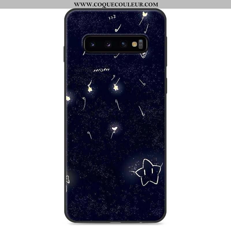 Coque Samsung Galaxy S10 Dessin Animé Fluide Doux Petit, Housse Samsung Galaxy S10 Charmant Blanc Bl