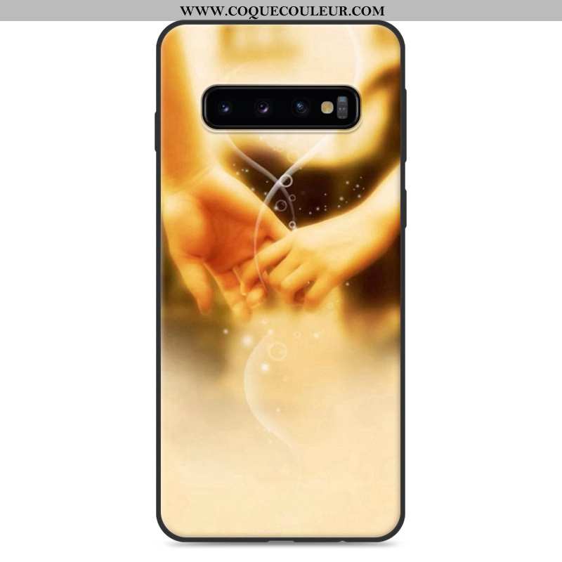 Coque Samsung Galaxy S10 Dessin Animé Fluide Doux Petit, Housse Samsung Galaxy S10 Charmant Blanc Bl