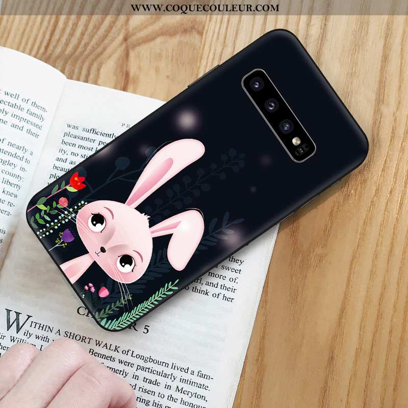 Housse Samsung Galaxy S10 Dessin Animé Tendance Bleu Marin, Étui Samsung Galaxy S10 Charmant Fluide 