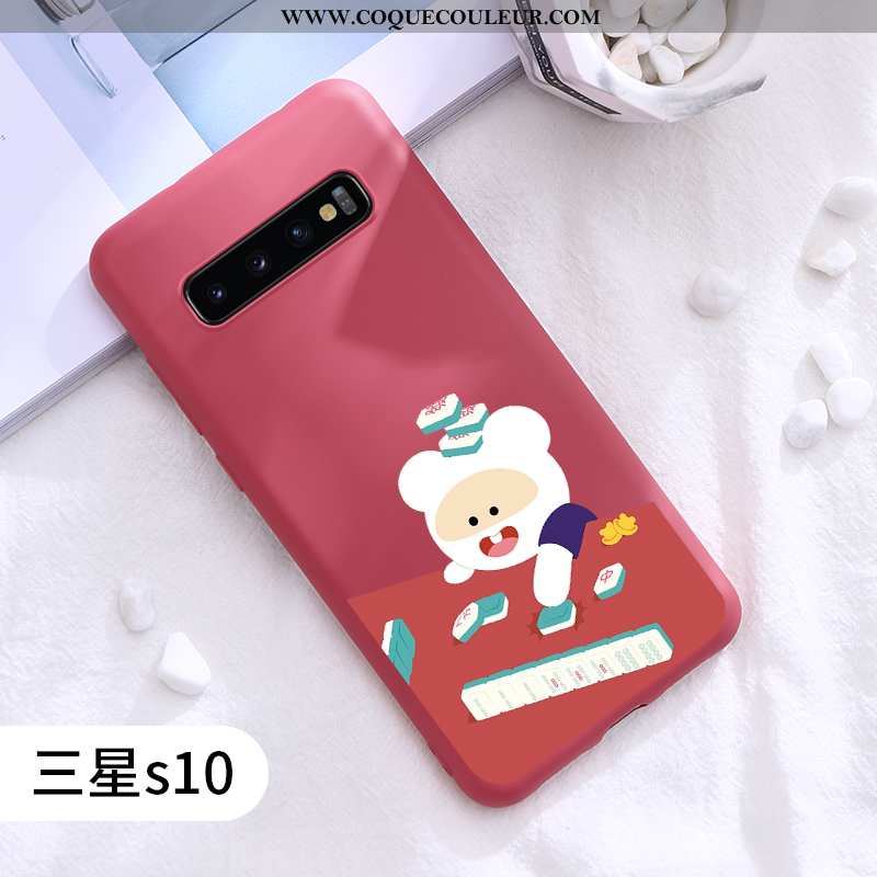 Coque Samsung Galaxy S10 Charmant Tendance Rat, Housse Samsung Galaxy S10 Ultra Protection Rouge