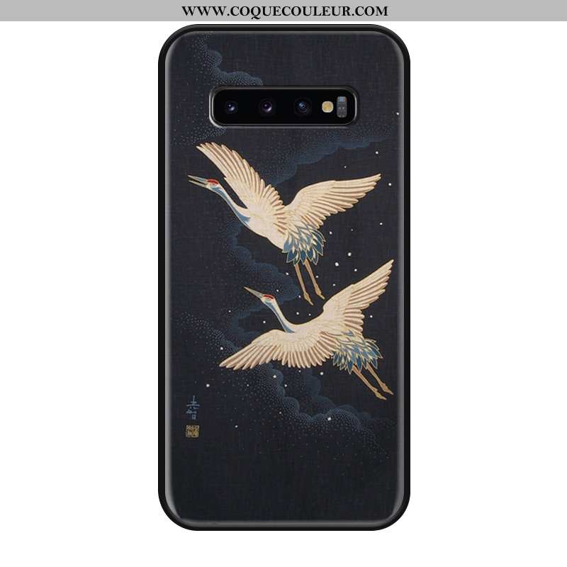 Coque Samsung Galaxy S10+ Personnalité Silicone Squid, Housse Samsung Galaxy S10+ Créatif Blanc Noir