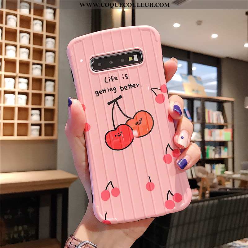 Coque Samsung Galaxy S10+ Personnalité Téléphone Portable Rose, Housse Samsung Galaxy S10+ Créatif F