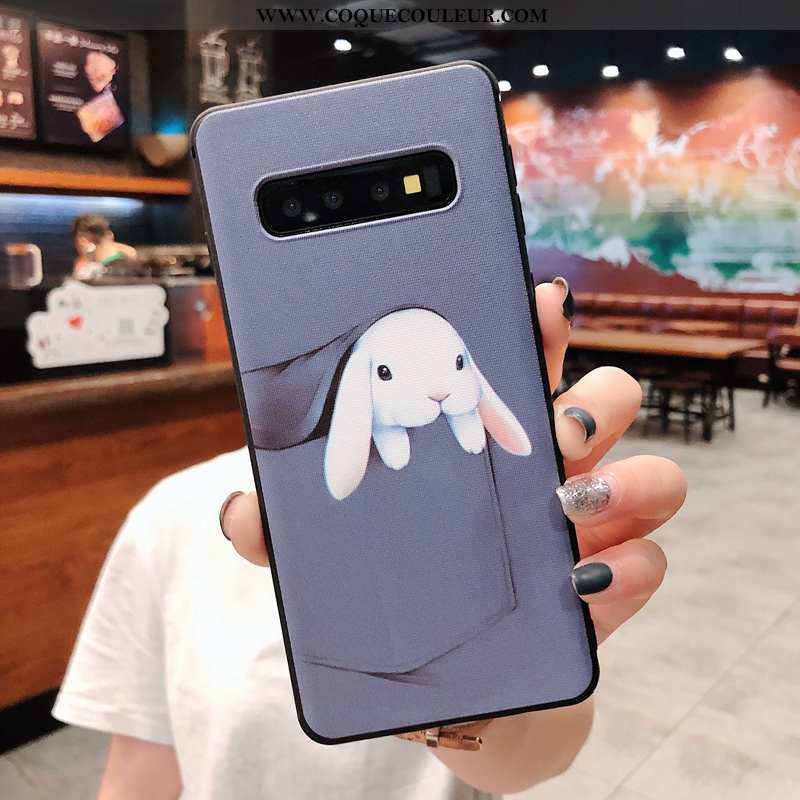 Housse Samsung Galaxy S10+ Charmant Net Rouge Petit, Étui Samsung Galaxy S10+ Ultra Amoureux Bleu