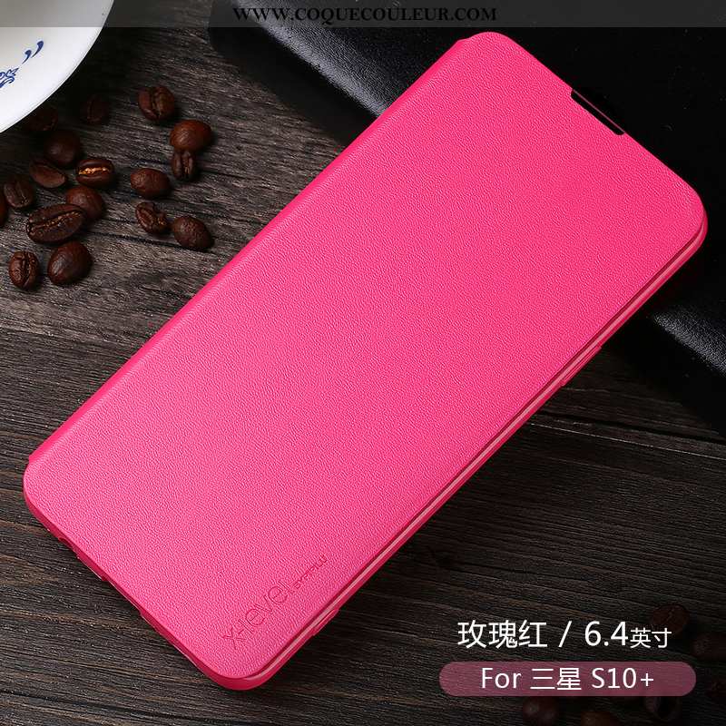 Étui Samsung Galaxy S10+ Créatif Légère Tout Compris, Coque Samsung Galaxy S10+ Ultra Cuir Rose