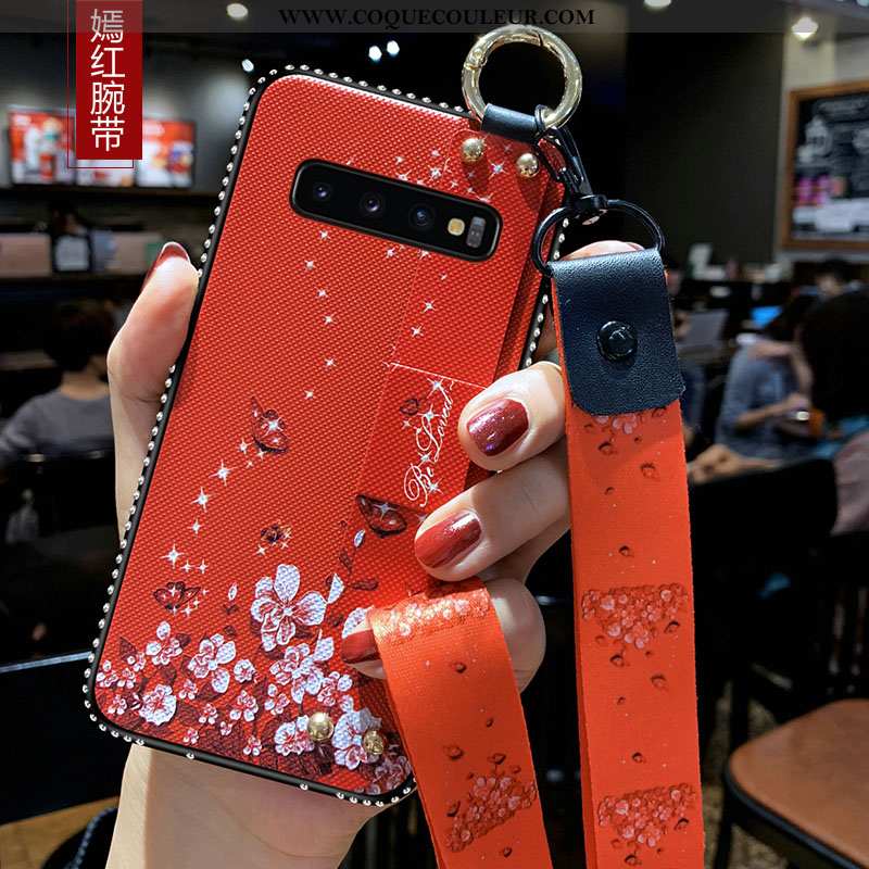 Housse Samsung Galaxy S10+ Fluide Doux Coque Incassable, Étui Samsung Galaxy S10+ Silicone Étoile Ro