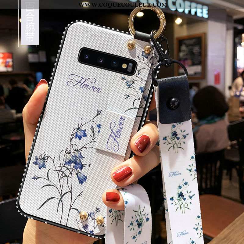 Housse Samsung Galaxy S10+ Fluide Doux Coque Incassable, Étui Samsung Galaxy S10+ Silicone Étoile Ro