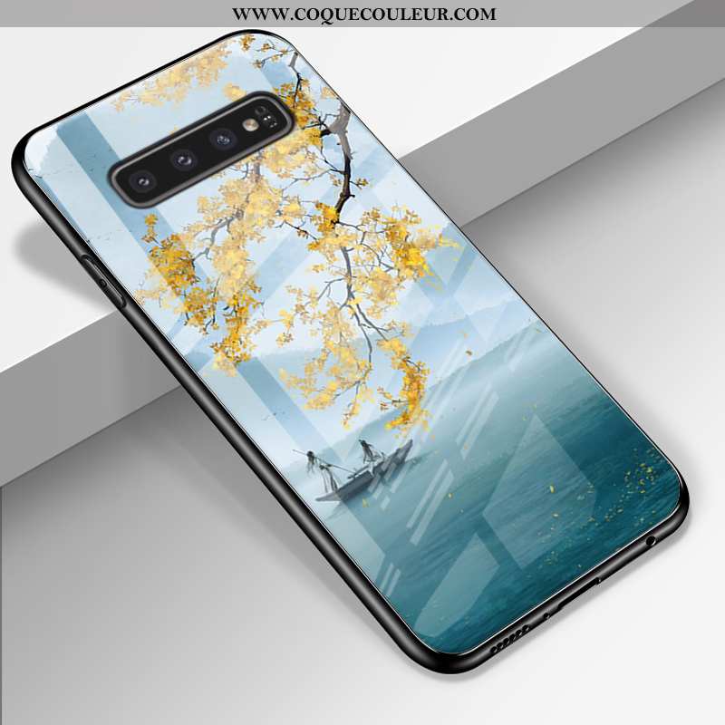 Coque Samsung Galaxy S10+ Fluide Doux Incassable Créatif, Housse Samsung Galaxy S10+ Silicone Ciel É