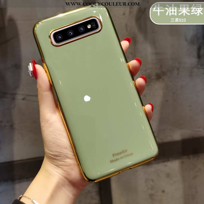 Étui Samsung Galaxy S10+ Protection Vent Silicone, Coque Samsung Galaxy S10+ Ultra Étoile Verte