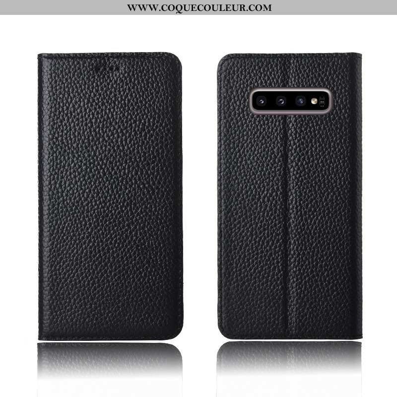 Étui Samsung Galaxy S10+ Cuir Kaki Étoile, Coque Samsung Galaxy S10+ Fluide Doux Khaki