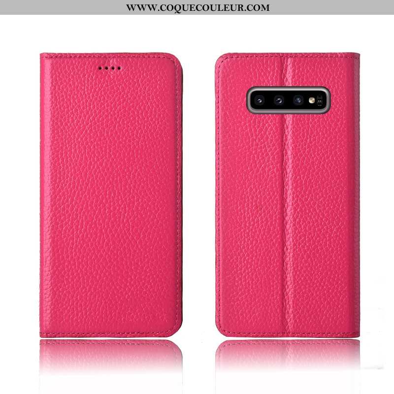 Étui Samsung Galaxy S10+ Cuir Kaki Étoile, Coque Samsung Galaxy S10+ Fluide Doux Khaki