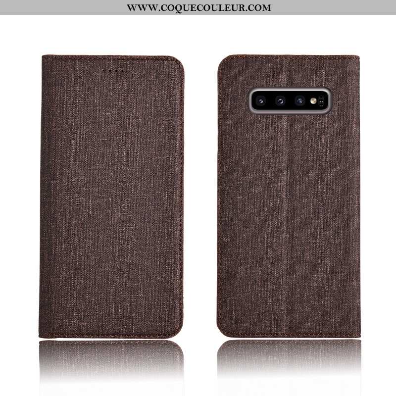 Coque Samsung Galaxy S10+ Fluide Doux Incassable, Housse Samsung Galaxy S10+ Protection Cuir Bleu