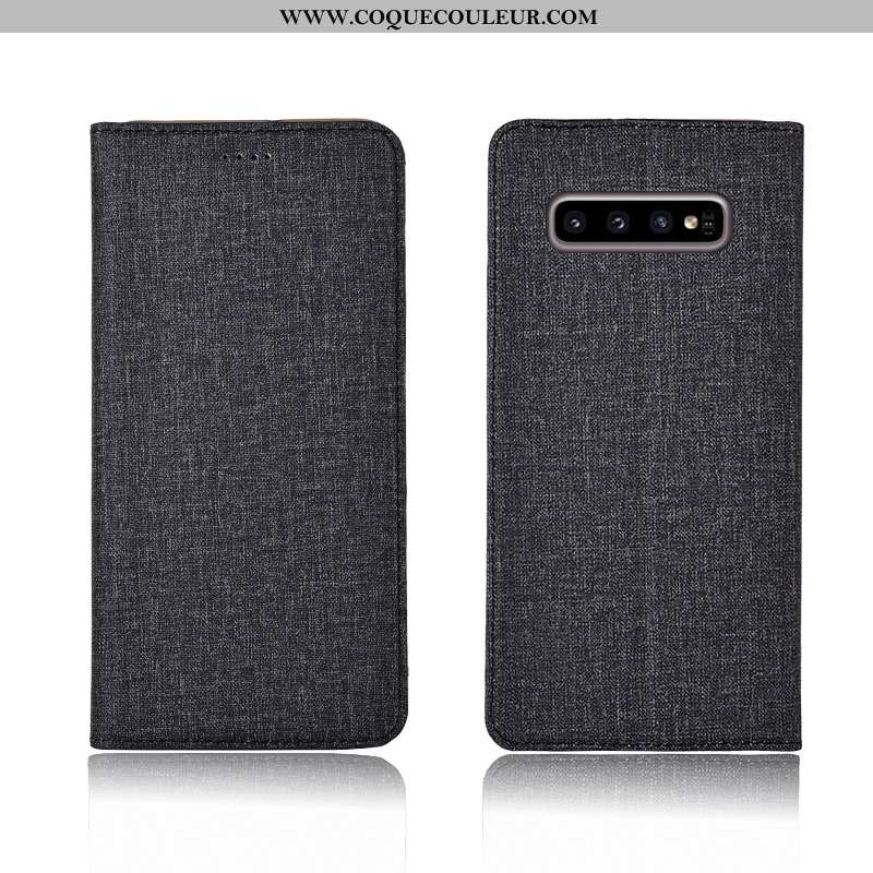 Coque Samsung Galaxy S10+ Fluide Doux Incassable, Housse Samsung Galaxy S10+ Protection Cuir Bleu